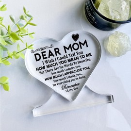 Dear Mom Gift, Thank You Gifts for Mom, Acrylic Heart Sign, Acrylic Heart Decor Sign, For All The Times That I Forgot To Thank You, Acrylic Heart Gift, Appreciation Gifts for Mother's Day Christmas