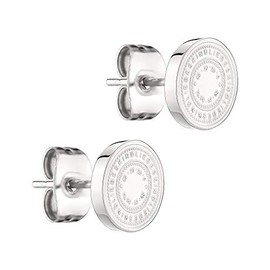 Liebeskind Coin Stud Earrings, Stainless Steel, No Gemstone