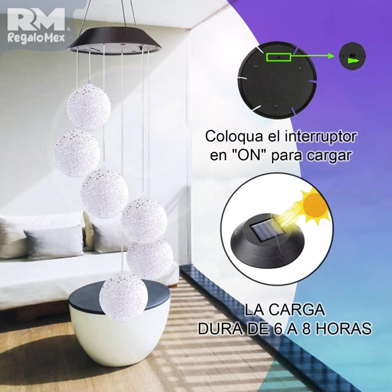 Rm Regalomex Serie De Luz Solares Tipo Campanas De Viento,