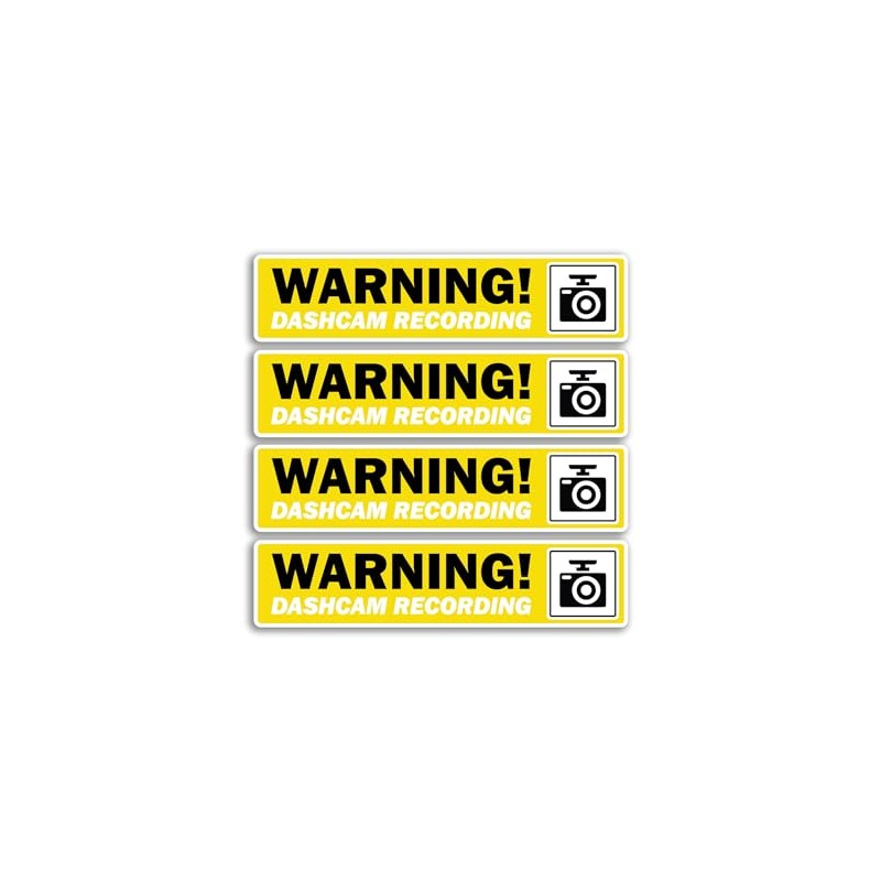 4 x Dashcam Recording Vinyl Stickers - Dash Cam Camera
