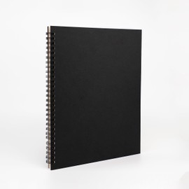 DSTELIN 10 inch x 7.5 inch, 100GSM, Blank Spiral Notebook, 1-Pack, Soft Cover, Sketch book, 100 Pages / 50 Sheets, with writing backboard, (Black)