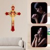 St Benedict Crucifix Red,Crucifix Wall Cross For Catholic Decor,Medalla De