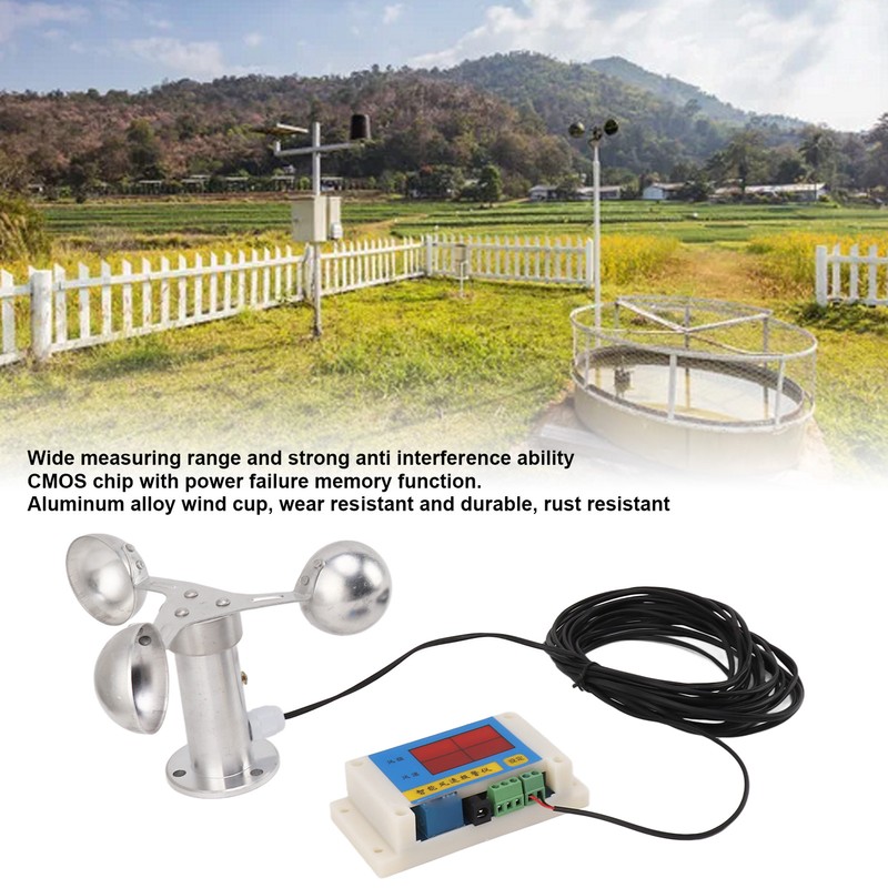 Wind Speed Alarm Device 3 Fan Blades Tower Crane Anemometer