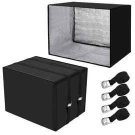 Nkiy Quen 2 Pcs 3 Layers Window Air Conditioner Cover - 21"x15"x16" Insulation Outdoor AC Protection - Waterproof for Winter Outside Window Unit