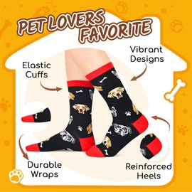 Zmart Funny Dog Mom Gifts - Crazy Silly Fun Socks for Dog Women Lovers and Grandmas, Mother Gifts