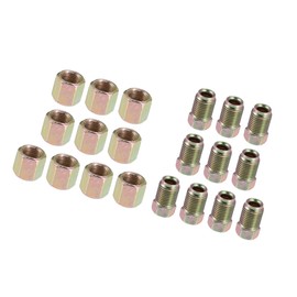 ACROPIX 10mm Nuts 10 Male 10 Female Motorcycle Brake Line Tube Fittings for 3/16" Hydraulic Brake Lines Union Durable Brake Pipe Connector - Pack of 20