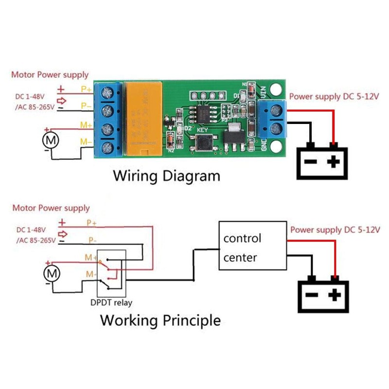 DC 5/6/9/12V Motor Reverse Polarity Protection, Electronic Component Module Relay