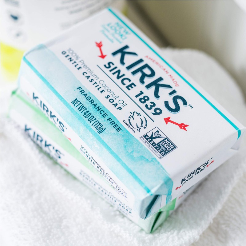 Kirk's Original Coco Castile Bar Soap Fragrance Free 4 Ounces