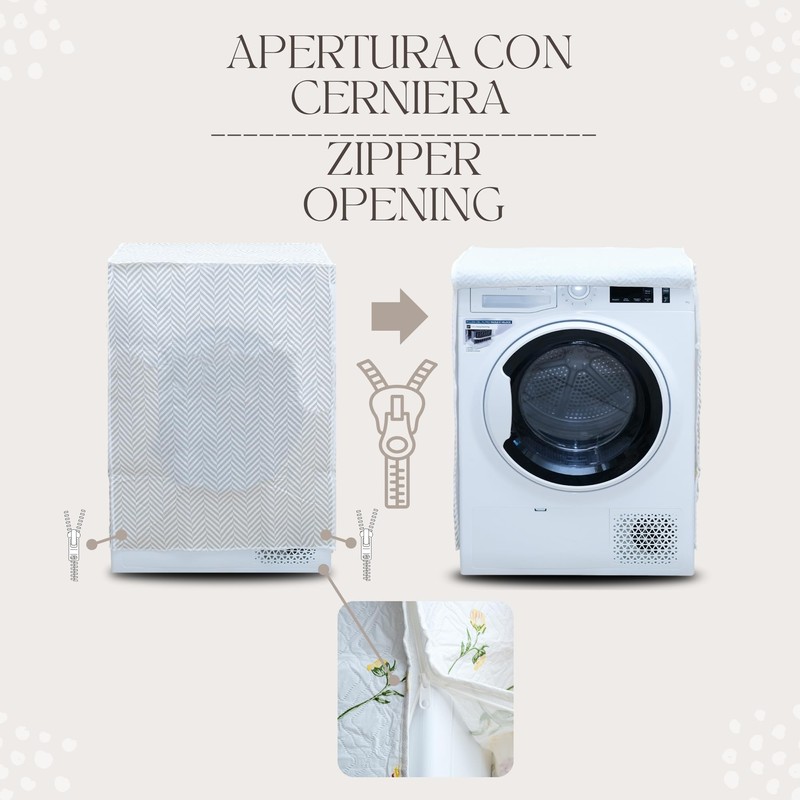 moorg Washing Machine and Dryer Cover Water Resistant Zip Polyester