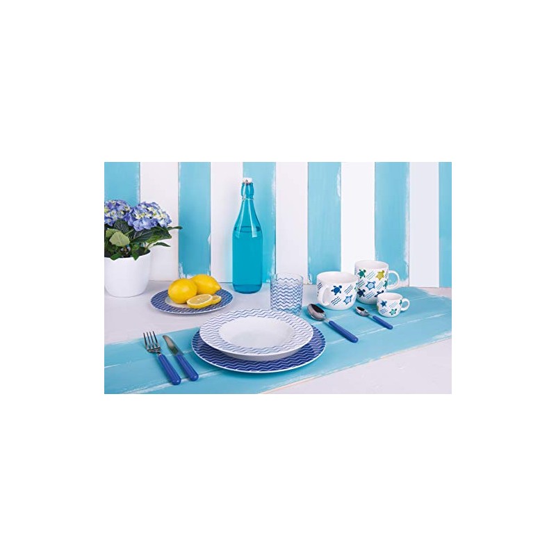 Excelsa Set Cucchiai in Acciaio Inox, Azzurro, 2 Pezzi
