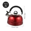 Mikinona Whistling Kettle 1l Small Camping Tea Pot Red Stainless