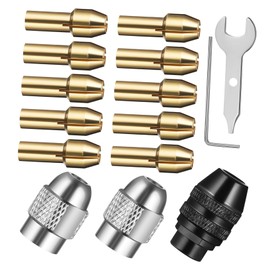 LALAFINA Copper Collet Set for Electric Grinder Precision Drill Chuck Collet for Rotary Tools Secure Clamping for Drilling Milling Engraving for Automotive Woodworking Tasks