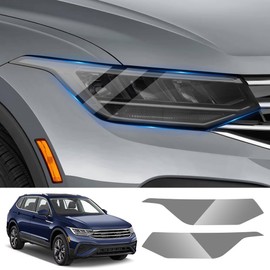 LUNQIN Car Headlight Protective Film for Volkswagen Tiguan 2022 2023 2024 VW SUV Auto Accessories Exterior Decor Smoky Matte Black Smart Tint TPU Cover Vinyl Wrap Self Sticker Kit Tail Light Roll