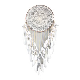 Beige Feather Wind Chimes Vintage Decorative Beautiful Robust Hand Crafted Wind Chimes for Balcony Type A