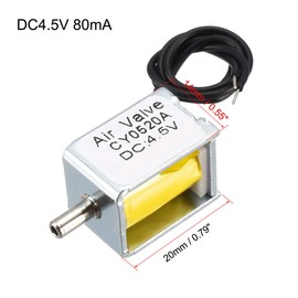sourcing map Miniature Solenoid Valve Normally Opened DC4.5V 80mA Air Solenoid Valve