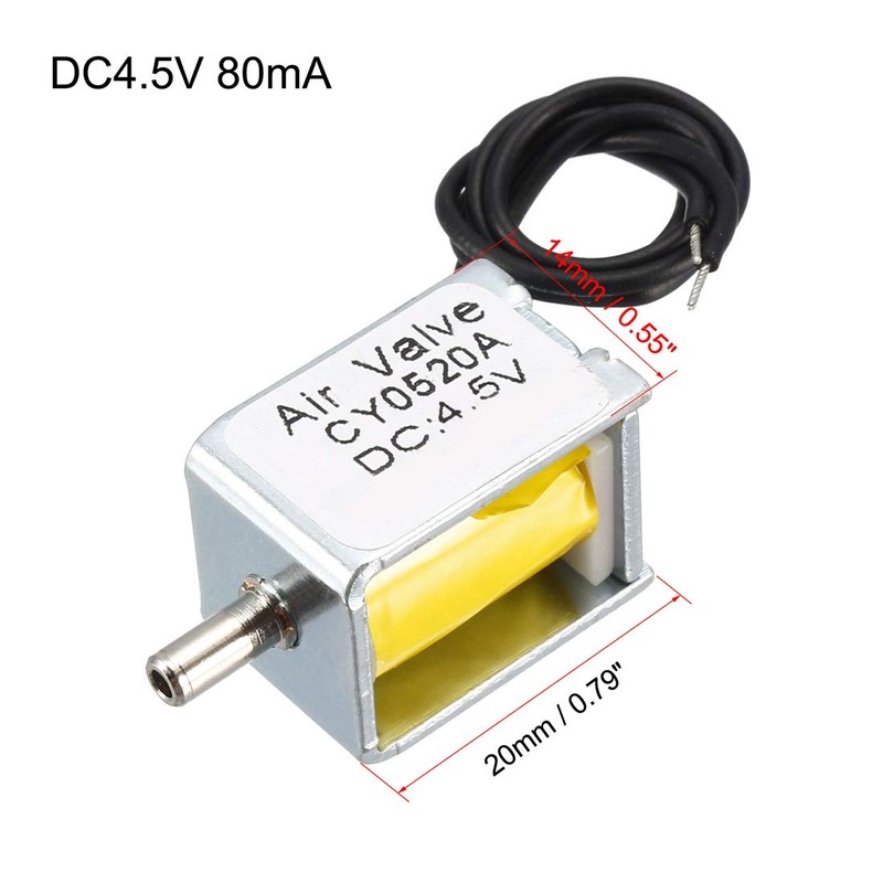 sourcing map Miniature Solenoid Valve Normally Opened DC4.5V 80mA Air