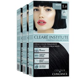 Colour Clinuance 3 Packs Delicate Permanent Hair Colour Ammonia Free More Shine Intense Colour 100% Coverage 1.0 Black