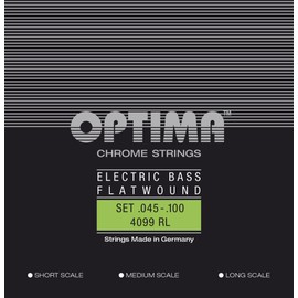 Optima Electric Bass Strings Chrome Strings Flat Wound Set 4-string medium 4099M
