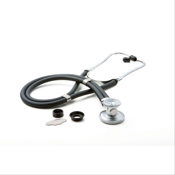 Hopkins Deluxe Stainless Steel Sprague Stethoscope, Diaphragm Replacement, 22 Inches Long, Black