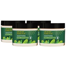 Desert Essence Soothing Skin Ointment, 1 fl oz (4 Pack) Gluten Free - Topical Balm with Cleansing Australian Tea Tree Oil - Relief of Dry, Chapped Skin, Minor Rashes, Insect Bites & Skin Irritations