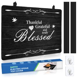 Stove Top Cover for Electric Stove (28.5”x 20.5”), Heat Resistant Glass Cooktop Cover, Multipurpose Stove/Counter/Washer Top Protector, Dishwasher Safe Natural Rubber (Thankul)