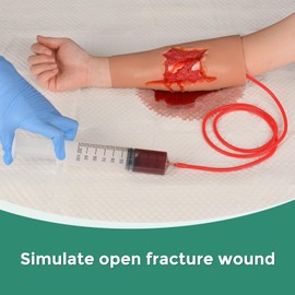 MedEduQuest - Manga abierta para heridas de fractura, modelo de entrenamiento para heridas, kit de entrenamiento para detener el sangrado para educación Meidcal,