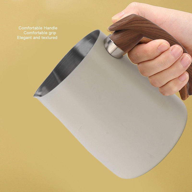 Milk Frothing Pitcher, 20/34oz Stainless Steel Steaming Pitchers Scale Coffee