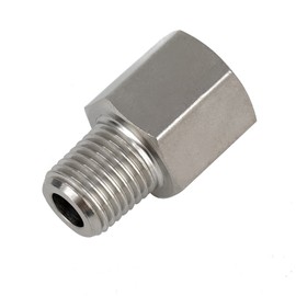 Metalwork 304 Stainless Steel Pipe Fitting, Gauge Adapter, Metric M20*1.5 Female x 1/4" NPT Male (1 Pcs)