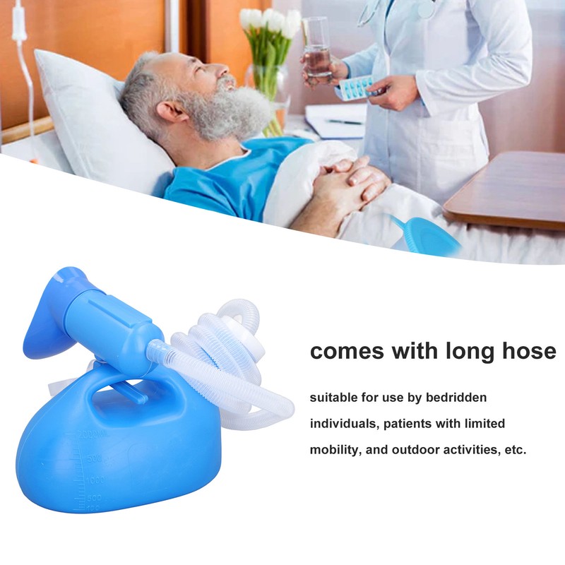 Male Urine Bottle 2000ml Ergonomic Large Opening Strong Plastic Large
