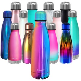 CHILLOUT LIFE Stainless Steel Water Bottle: 17oz Double Wall Insulated Cola Bottle Shape for Cold and Warm Drinks, BPA Free Metal Sports Bottle, Dishwasher Safe Paint