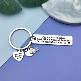 Teacher Gifts for Women Men Teacher Appreciation Jewelry Keychain Artistic Gifts Painter Jewelry Gift Funny Appreciation Gift for Art Teacher Christmas Birthday Graduation Gifts for Art Teacher