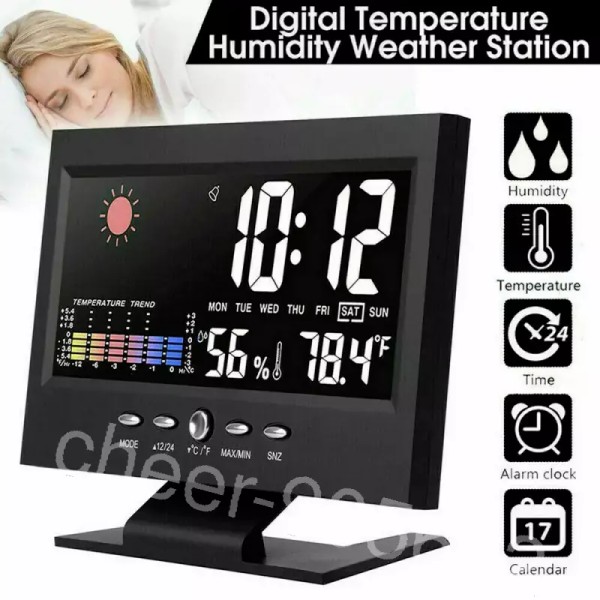 Unbranded LED Digital Alarm Voice Control Clock With Backlight Temperature