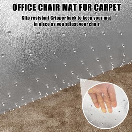 SHAREWIN Chair Mat for Carpeted Floor,48''×36'' PVC Carpet Protector for Low Pile Carpets Heavy Duty Effective Grip Anti-Slip,Won't Crack,Easy to Clean for Office and Home