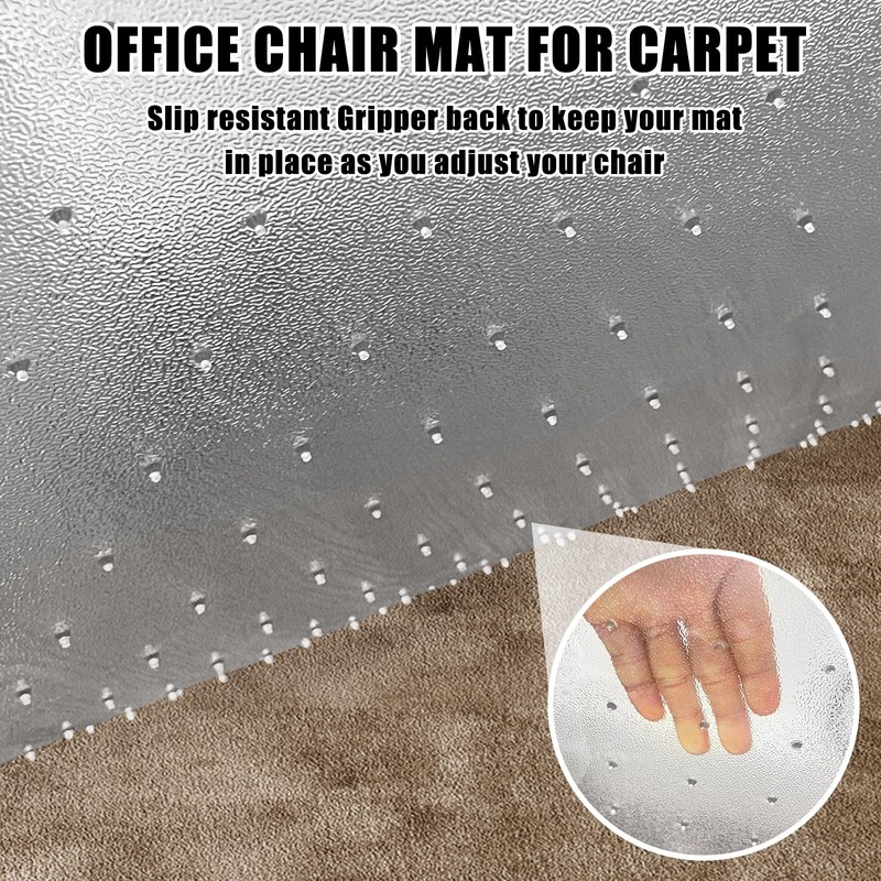 SHAREWIN Chair Mat for Carpeted Floor,48''×36'' PVC Carpet Protector for