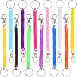 PACKOVE 12 Llaveros Retráctiles En Espiral De Plástico Con Resorte Colores Surtidos Correa Flexible Para Llaves Y Accesorios Pequeños Ideal Para Organizar Y Decorar