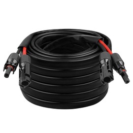 10AWG Solar Cable - 50FT Solar Panel Extension Cord 10 Gauge PV Wire with Flame Retardant Protective Sleeving Female & Male Waterproof Connector for RV, Photovoltaic Systems, Solar Panels (50 Feet)