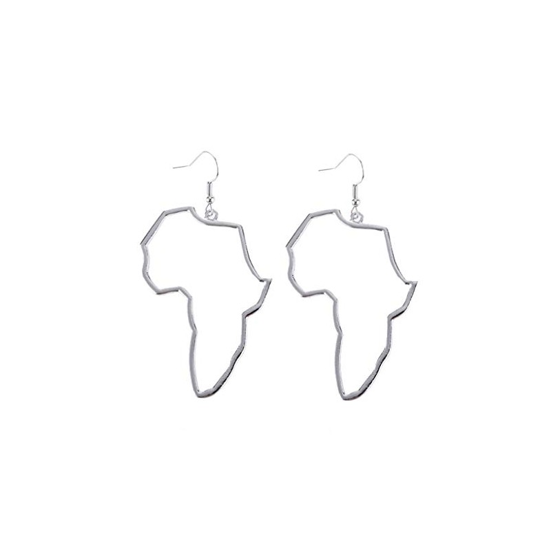arete colgantes con diseño minimalista, diseño de mapa de África