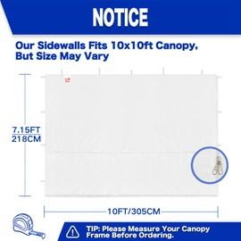 Fanpat 3PCS Canopy Sidewalls for 10x10 Pop Up Canopy Tent Waterproof, 99% UV Protection, 3 Piece Sidewalls, (Sidewall Only, Canopy Tent NOT Included)