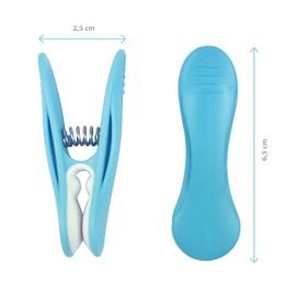 Laguelle – 40 Non-Slip Clips – French Manufacture – Assorted Green, Blue, Orange, Pink