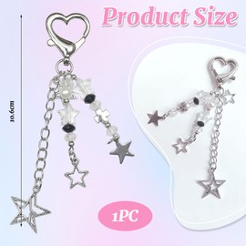 LunarCharm Cute key ring, aesthetic Y2K key ring, accessory, heart, butterfly, strawberry bear, key ring for keys, bags, women, gifts