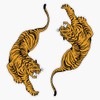 Two Tigers Bumper Sticker Vinyl Decal 5 inches