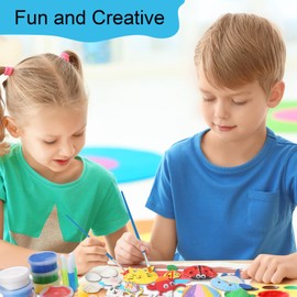 TGFIX 60-Piece Shells Painting Craft Set for Children Shell for Crafts with Acrylic and Bright Colours Clay DIY Craft Creative Set Gifts for Boys Girls 5 6 7 8 9 10 11 12 Years
