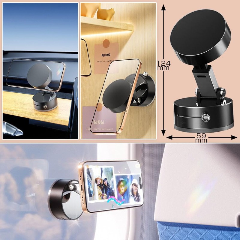 JetWave Car Smartphone Holder, N55 Magnetic Suction Cup, Super Strong