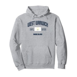 Retro West Warwick Rhode Island RI State Flag Throwback Pullover Hoodie