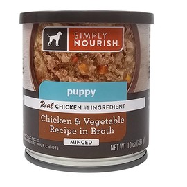SIMPLY NOURISH Puppy Chicken and Vegetable Minced Wet Dog Food, 10 Ounce Can
