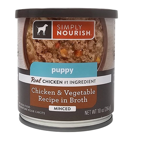 SIMPLY NOURISH Puppy Chicken and Vegetable Minced Wet Dog Food,