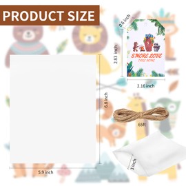 WANGDEFA 100 Pcs Smore Bags Smore Love Bags S'Mores Clear Gusseted Poly Favor Bags Woodland Smores Bag with Favor Tag for Smores Baby Shower Camping Party