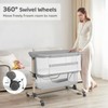 Cowiewie Bassinet Bedside Sleeper, Portable, Breathable, Adjustable Baby Bedside Bassinet