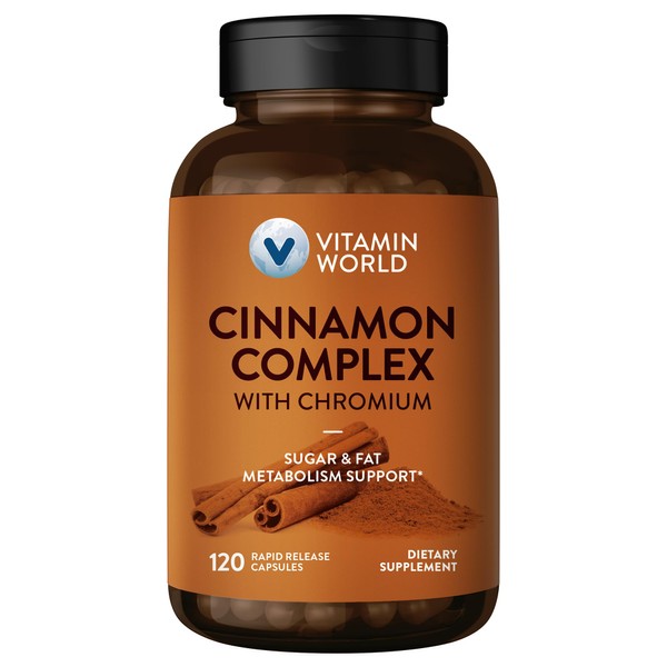 Vitamin World Cinnamon Complex with Chromium, 1000 mg Cinnamon Supplements