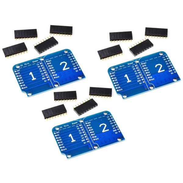 CANADUINO® 3 x WEMOS D1 Mini Compatible ESP8266 Dual Base